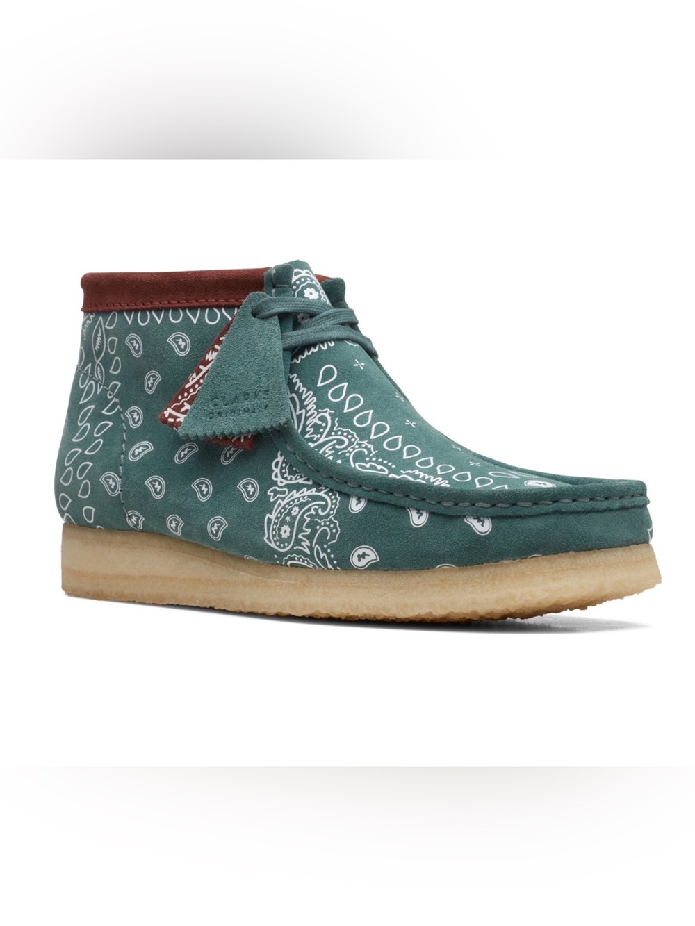 Clarks Wallabee Boot in Green Paisley - NWT